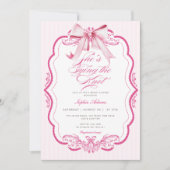 Pink Bow Ze is het vastbinden van de knoop Vrijgez Kaart (Voorkant)