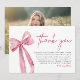 Pink Bow Ze is Tying the Knot Dank je kaart