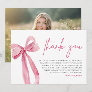 Pink Bow Ze is Tying the Knot Dank je kaart