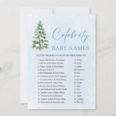 Pink Bows Christmas Tree Celebrity Baby Name Game Kaart (Voorkant)