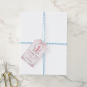 Pink Bows Coquette Verjaardag Dank u Label Cadeaulabel (Met Touw)