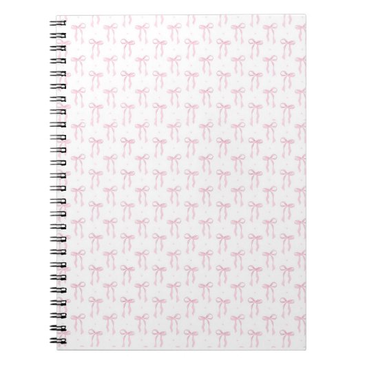 Pink Bows Pattern Notitieboek (Voorkant)