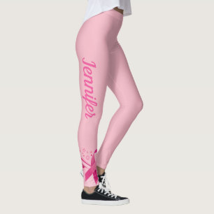 Pink Breast Cancer Support Ribbon Leggings NOM