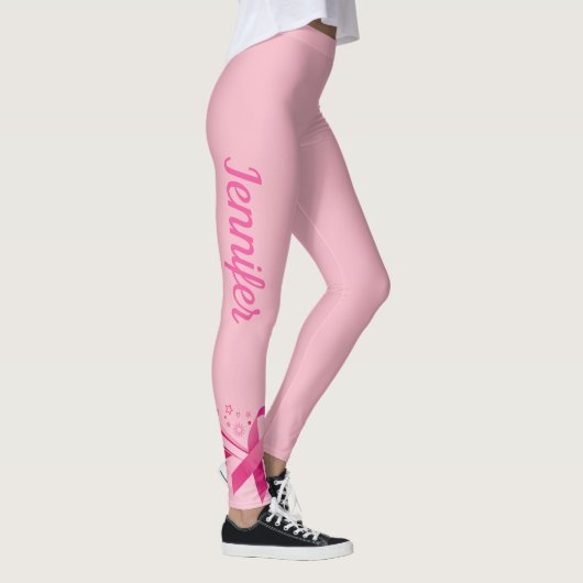 Pink Breast Cancer Support Ribbon Leggings NOM (Droite)