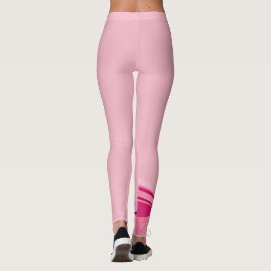 Pink Breast Cancer Support Ribbon Leggings NOM (Dos)