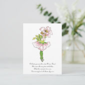 Pink Briar Roos Flower Floral Funny Cute Girl Briefkaart (Staand voorkant)