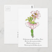Pink Briar Roos Flower Floral Funny Cute Girl Briefkaart (Voorkant / Achterkant)