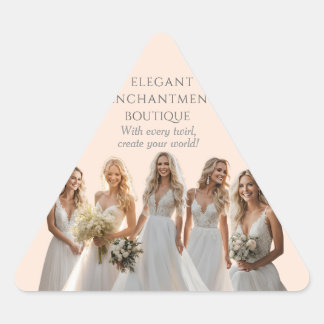 Pink Bridal Bliss Celebrate Love Happiness Wedding Driehoek Sticker