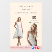 Pink Bridal Bliss Celebrate Love Happiness Wedding Raamsticker (Vel)