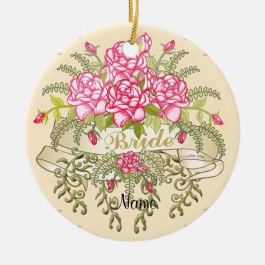 Pink Bride aangepaste bruiloft ornament (Voorkant)