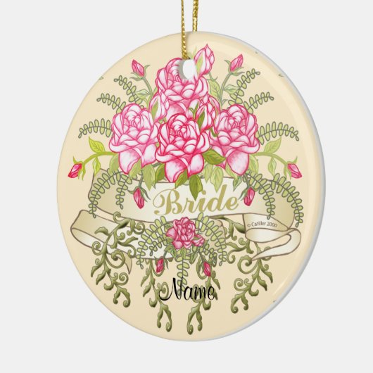 Pink Bride aangepaste bruiloft ornament (Links)