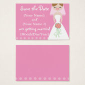 Pink Bride Enregistrer les cartes de dates (Devant & derrière)