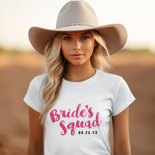 Pink Bride's Squad Gepersonaliseerde Bruids Party T-shirt