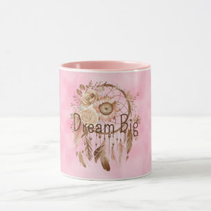 Pink Brown Floral Dream Catcher Mok