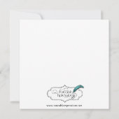 Pink Brown Floral Photo Faire-part bébé (Dos)