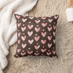 Pink Brown Hearts Kussen