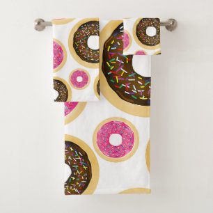 Pink & Brown Sprinkt Donuts Moderne Amusant mignon