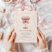 Pink Brunch and Bubbly Bridal Shower Invitation