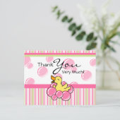 Pink Bubble Ducky Dankjewel Kaarten (Staand voorkant)