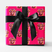 Pink Bubble Gum Highland Koe Cadeaupapier