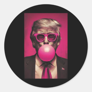 Pink Bubblegum Graphic Ronde Sticker