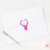 Pink Buck Ronde Sticker (Envelop)