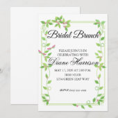 Pink Buds sur Green Ivy Invitation Wedding shower (Devant / Derrière)