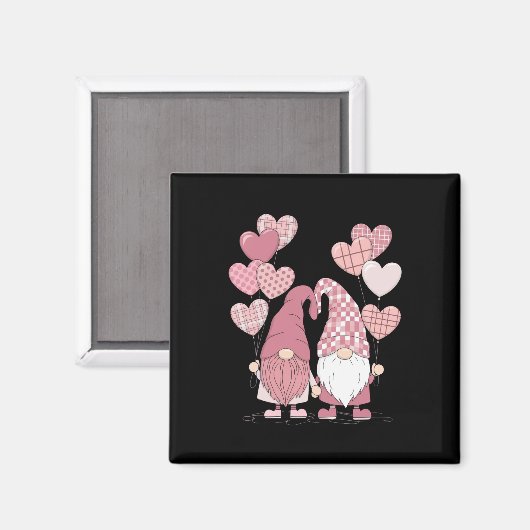 Pink Buffalo Plaid Heart Gnomes Valentijnsdag Magneet (Voorkant / Achterkant)