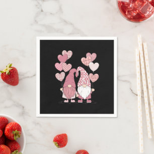 Pink Buffalo Plaid Heart Gnomes Valentijnsdag Servet