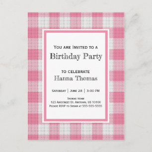 Pink Buffalo Pond Birthday Uitnodiging Briefkaart