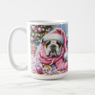 Pink Buldog Noël ‘ dit personne jamais ’ Mug Cup