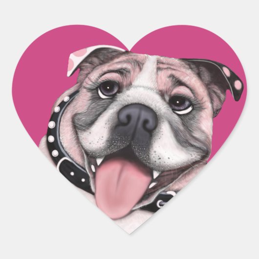 Pink Bulldog Stickers (Voorkant)