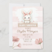 Pink Bunny Baby Shower Invitation (Devant)