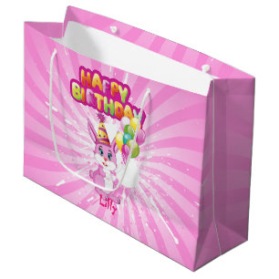 Pink Bunny Birthday Cartoon Large Cadeauzakje