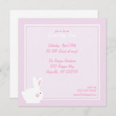 Pink Bunny Easter Egg Hunt Invitations Kaart (Voorkant / Achterkant)