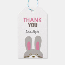 Pink Bunny Gift Label