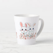 Pink Bunny Latte Mug (Angle droit)