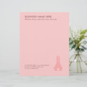 Pink Bunny Persoonlijk Briefhoofd (Staand voorkant)