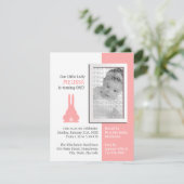 Pink Bunny Photo Birthday Kaart (Staand voorkant)