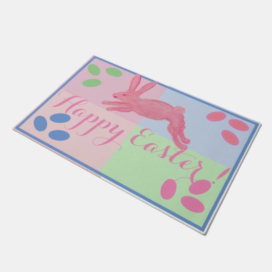 Pink Bunny Rabbit Eggs rug Doormat Deurmat (Schuin)