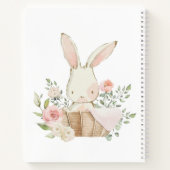 Pink Bunny Rabbit Fancy Script Baby Notitieboek (Achterkant)