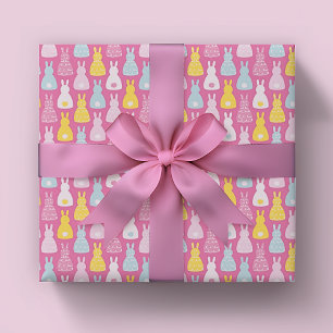 Pink Bunny Rabbit patroon Cadeaupapier