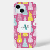 Pink Bunny Rabbit patroon Case-Mate iPhone Case (Achterkant)