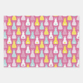 Pink Bunny Rabbit patroon Inpakpapier Vel (Voorkant)