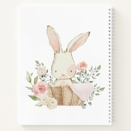 Pink Bunny Rabbit Script PregnJournal Notitieboek (Achterkant)