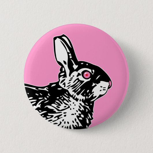 Pink Bunny Ronde Button 5,7 Cm (Voorkant)