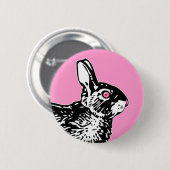 Pink Bunny Ronde Button 5,7 Cm (Voorkant /achterkant)