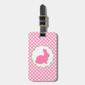 Pink Bunny Silhouette Bagagelabel (Voorkant verticaal)