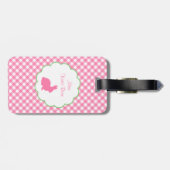 Pink Bunny Silhouette Bagagelabel (Achterkant horizontaal)