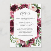 Pink & Burgundy Floral 7 Détails Carte de boîtier (Devant)